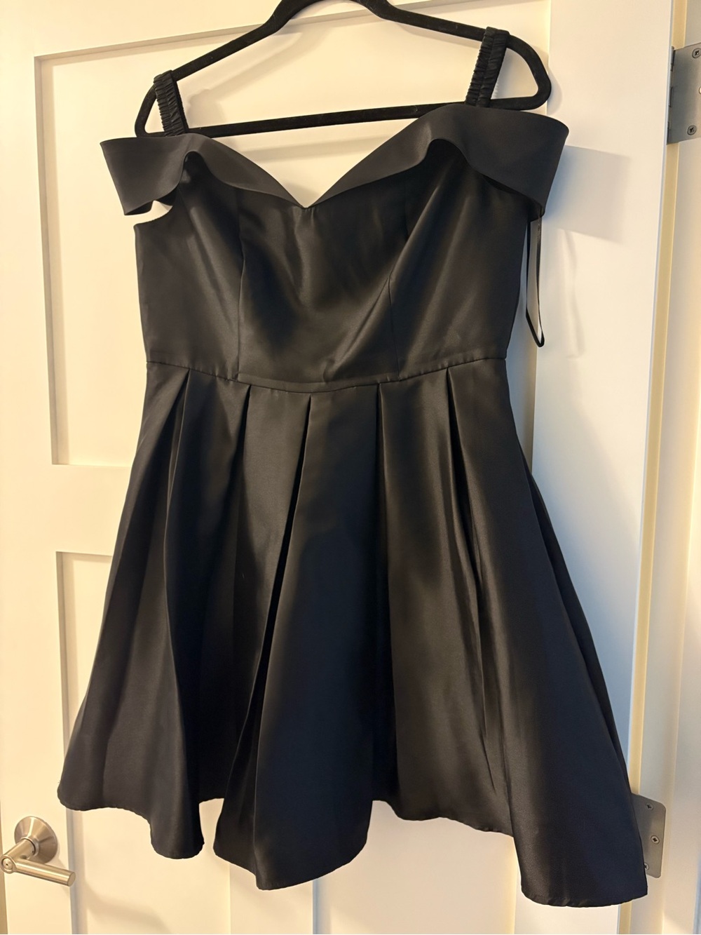 Black Off-Shoulder Fit & Flare Dress